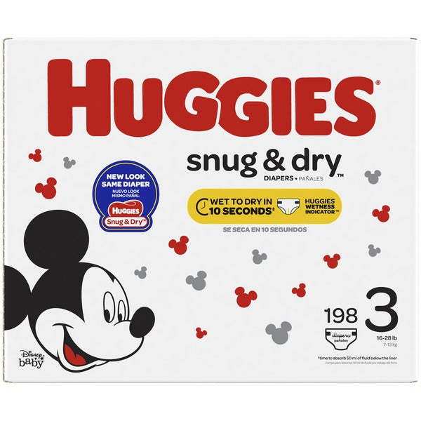 Huggies Snug & Dry Disney Baby Diapers, Size 3, 198 ct