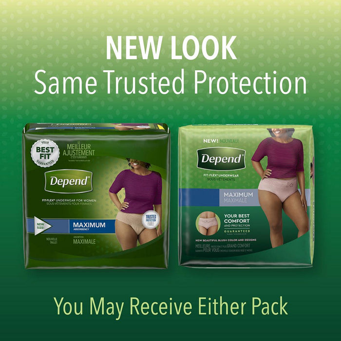 Depend Fit-Flex Disposable Underwear for Women, Size Small, 92 ct