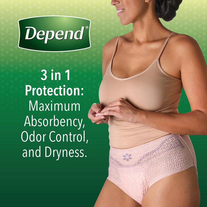 Depend Fit-Flex Disposable Underwear for Women, Size Small, 92 ct