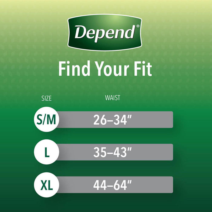 Depend Fit-Flex Disposable Underwear for Men, Size Small, 92 ct