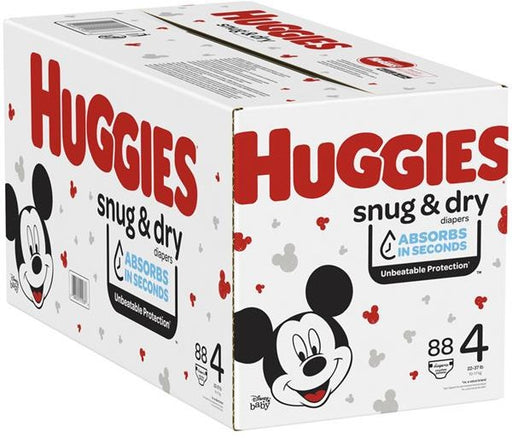Huggies Snug & Dry Baby Diapers, Size 4, 88 ct