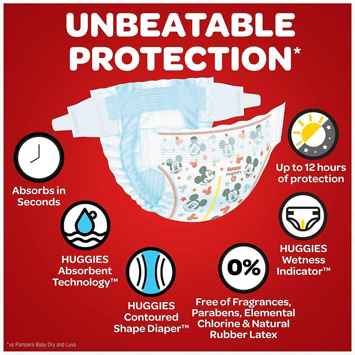 Huggies Snug & Dry Baby Diapers, Size 6, 62 ct