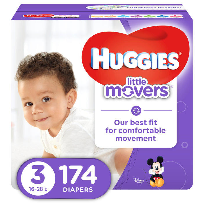 Huggies Little Movers Diapers, Size 3, 174 ct