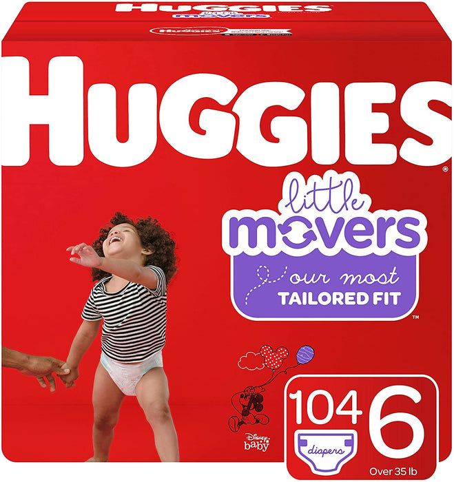 Huggies Little Movers Diapers, Size 6, 108 ct