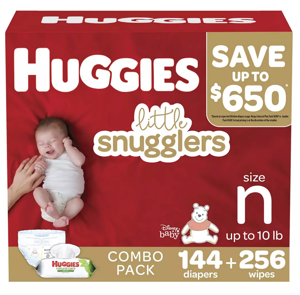 Huggies Little Snugglers Baby Diapers, New Born, Size N , 144 ct