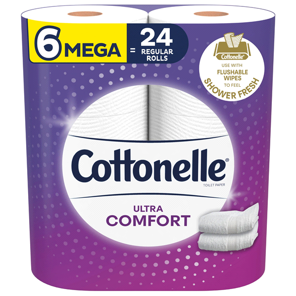 Cottonelle Ultra Comfort Toilet Paper, 268 2-Ply Sheets, 6 ct