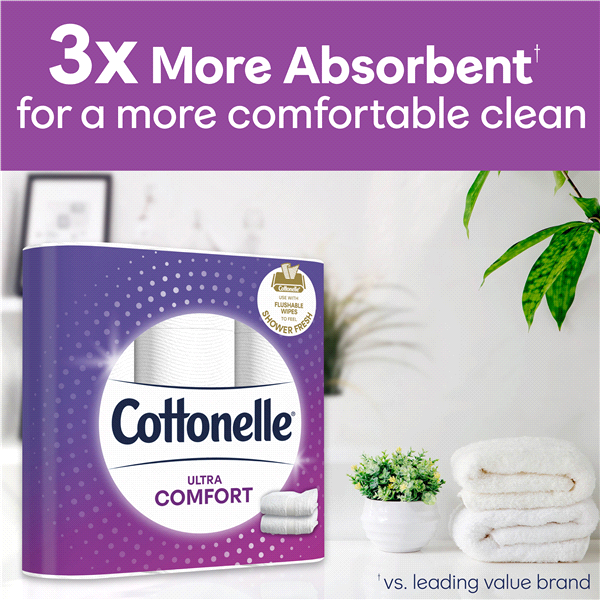 Cottonelle Ultra Comfort Toilet Paper, 268 2-Ply Sheets, 6 ct