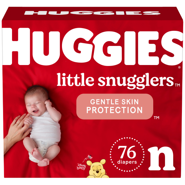 Huggies Little Snugglers Baby Diapers, Size Newborn, 76 ct