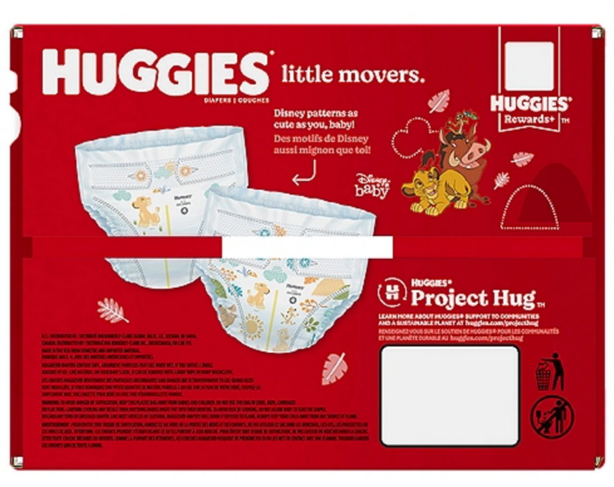 Huggies Little Movers Diapers, Size 4 , 58 ct