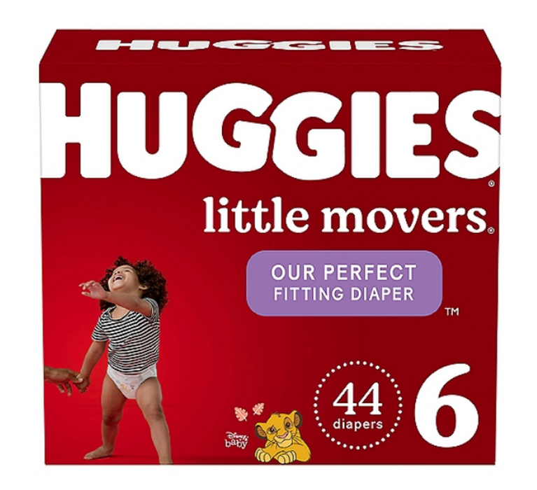 Huggies Little Movers Diapers, Size 6, Over 35 lbs , 44 ct