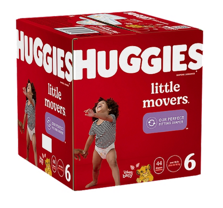 Huggies Little Movers Diapers, Size 6, Over 35 lbs , 44 ct