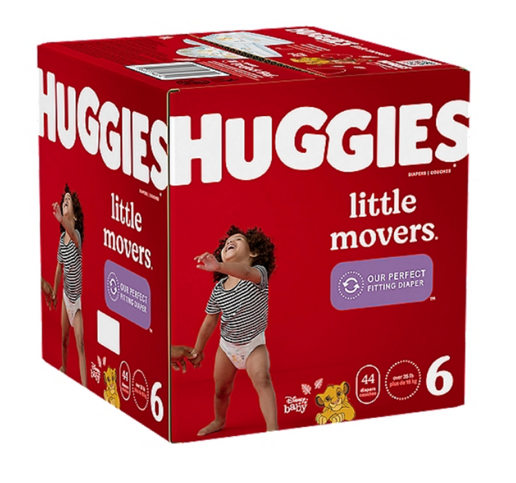 Huggies Little Movers Diapers, Size 6, Over 35 lbs , 44 ct —