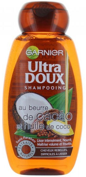 Garnier Ultra Doux Shampoo, Cacao Butter & Coconut Oil, 250 ml
