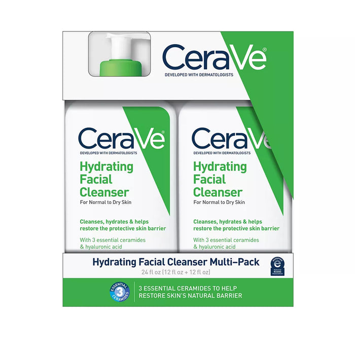 Cerave Hydrating Facial Cleanser, 2 x 12 oz