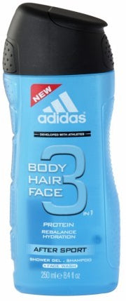 Adidas 3 in 1 Shower Gel Shampoo, After Sport, 250 ml