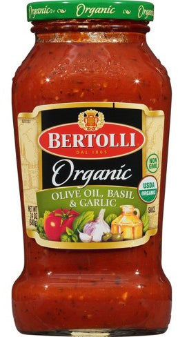 Bertolli Organic Olive Oil, Basil & Garlic Sauce, 24 oz