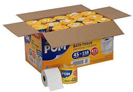 POM Bath Tissue, 473 2-ply sheets, 45 rolls
