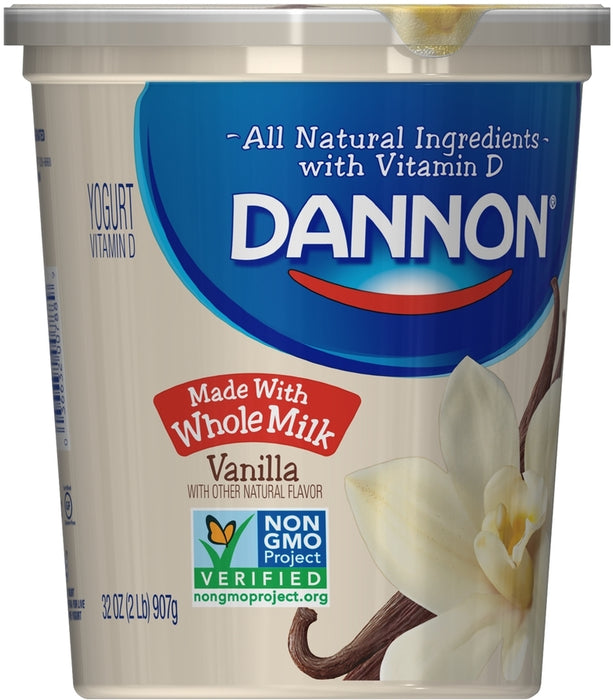 Dannon Blended Whole Milk Yogurt Vanilla, 32 oz