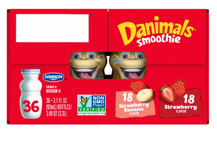 Dannon Danimals Smoothie Drinks, Variety Pack , 36 x 3.1 oz