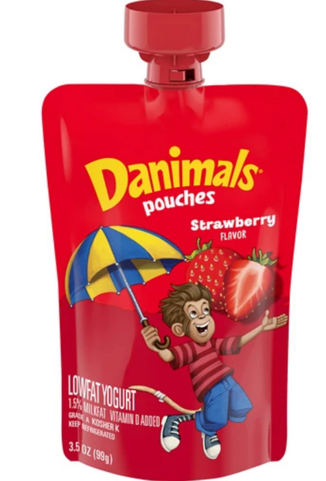 Danimals Squeezables Strawberry Pouche , 3.5 oz