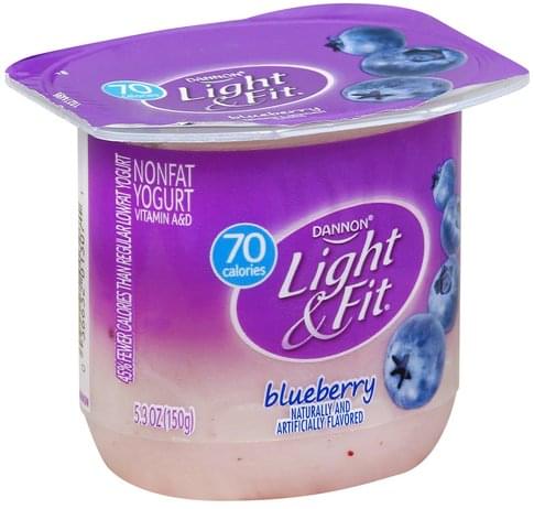 Dannon Light & Fit Yogurt, Blueberry Flavor, Non-Fat , 5.3 oz