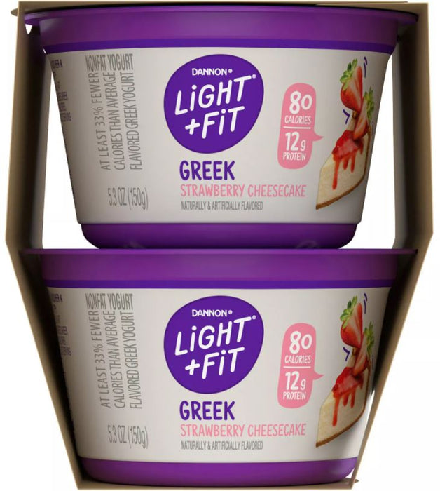 Danon Light & Fit Cheerful Strawberry Cheesecake Non-Fat Yogurt , 4 x 5.3 oz
