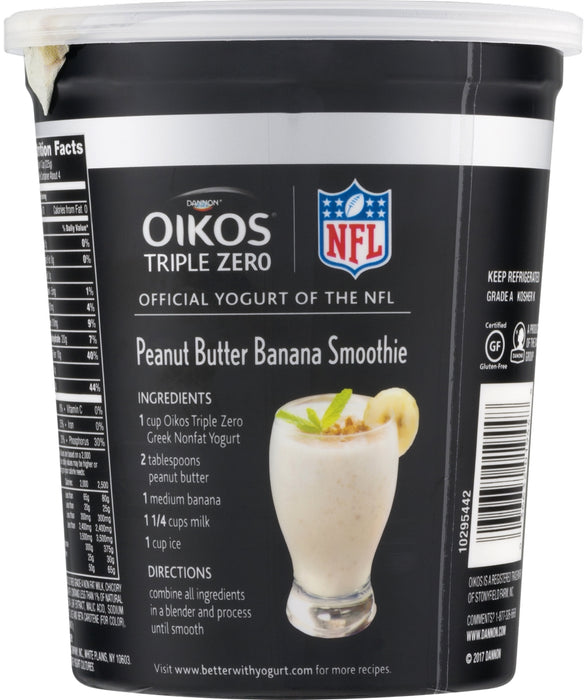 Dannon Oikos Triple Zero Vanilla Yogurt, 32 oz