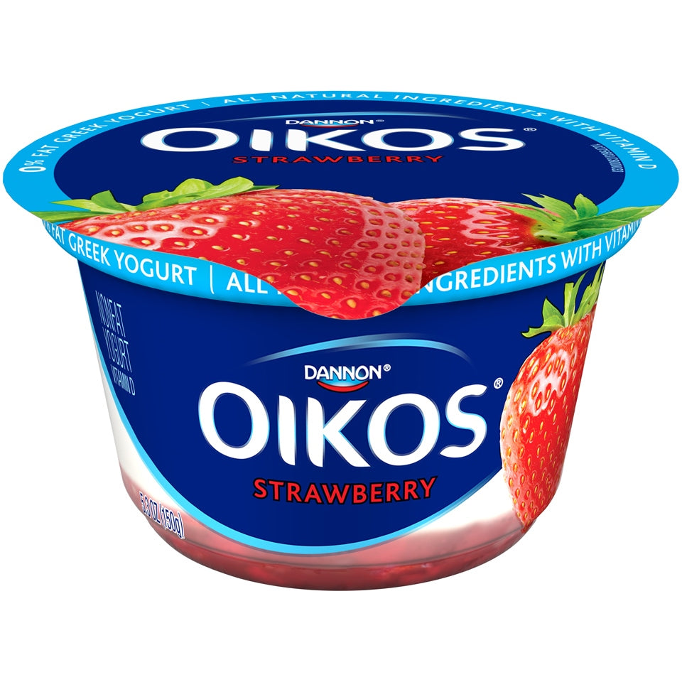 Dannon Oikos Strawberry Greek Non-Fat Yogurt with Fruit on the Bottom, 5.3 oz