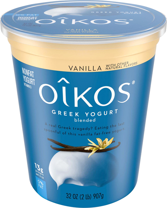 Danon Oikos Greek Vanilla Fat Free Yogurt , 32 oz