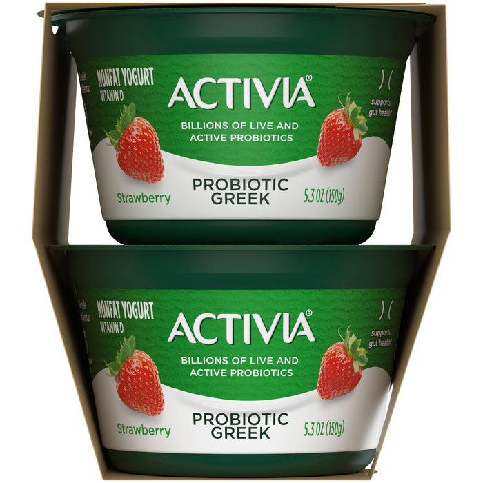 Danon Activia Nonfat Probiotic Strawberry Greek Yogurt , 4 x 5.3 oz