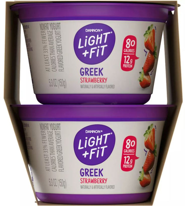 Danon Light + Fit Strawberry Greek Yogurt , 4 x 5.3 oz