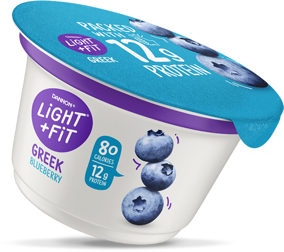 Danon Light + Fit Blueberry Greek Yogurt , 4 x 5.3 oz