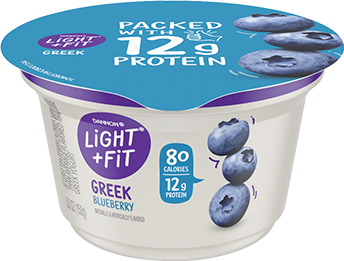 Danon Light + Fit Blueberry Greek Yogurt , 4 x 5.3 oz