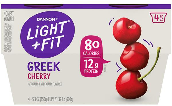 Danon Light + Fit Cherry Greek Yogurt , 4 x 5.3 oz