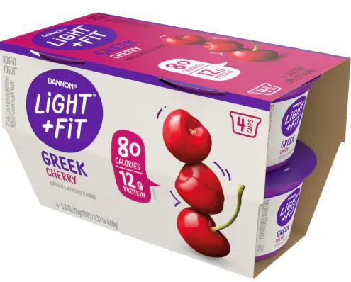 Danon Light + Fit Cherry Greek Yogurt , 4 x 5.3 oz