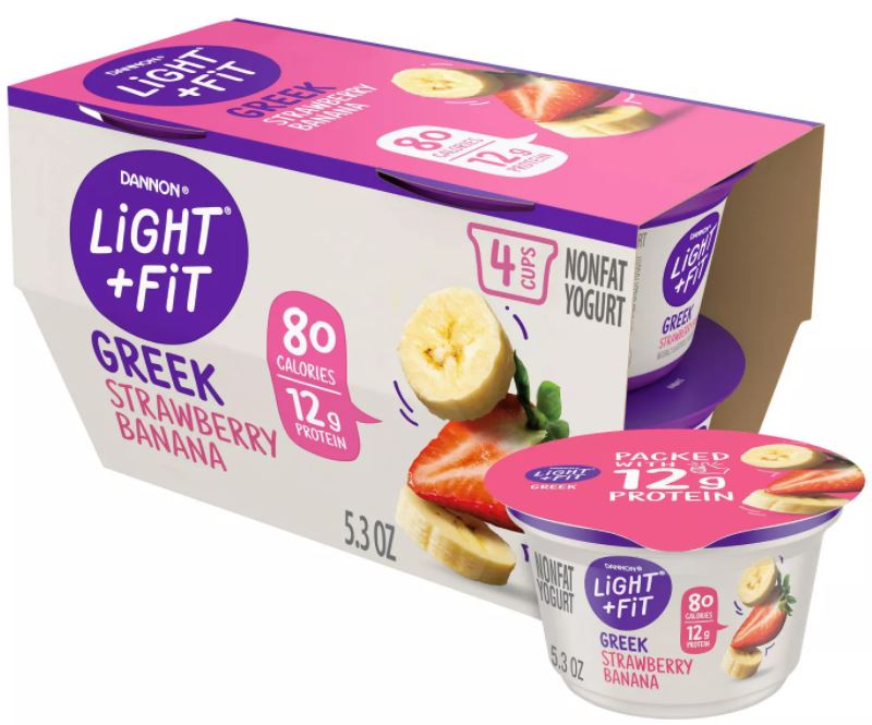 Danon Oikos Light & Fit Greek Strawberry & Banana Yogurt , 4 x 5.3 oz
