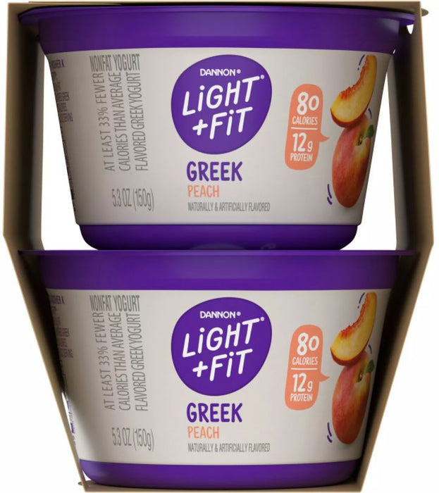 Danon Oikos Light & Fit Greek Peach Yogurt , 4 x 5.3 oz