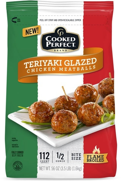 Cooked Perfect Teriyaki Glazed Chicken Meatballs, 56 oz