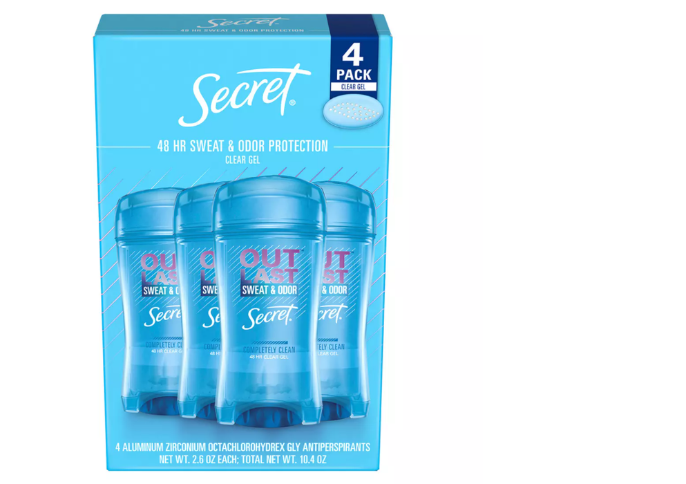 Secret Clear Gel Deodorant, 4 x 73 gr