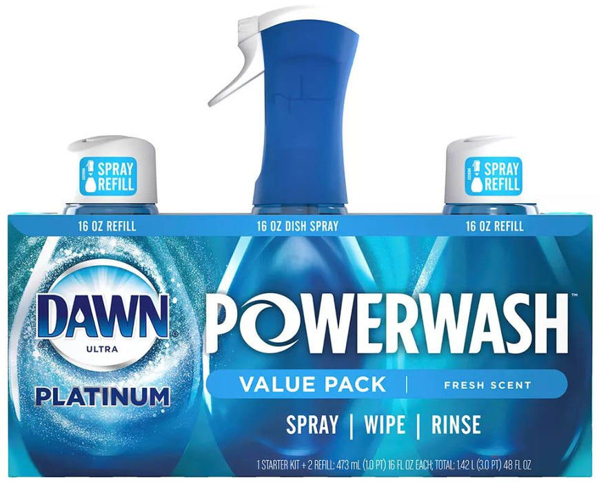 Dawn Platinum Powerwash Fresh Scent, 3-Pack , 48 oz