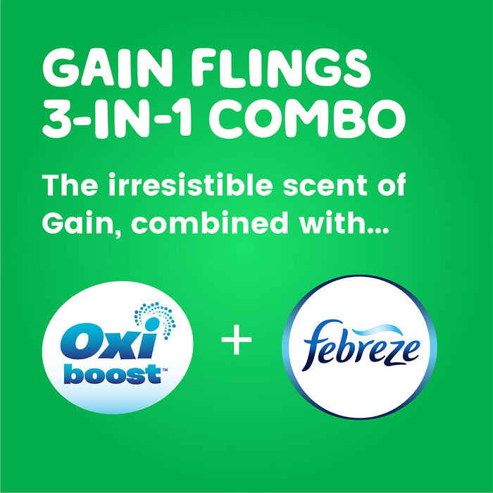 Gain Flings With Oxi-Boost & Febreze Detergent Pacs, 132 ct