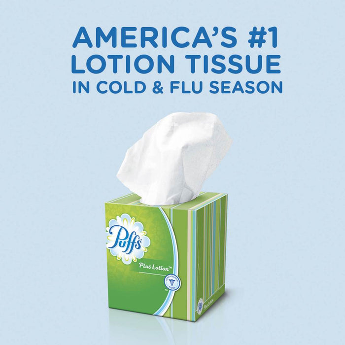 Puffs Plus Lotion Facial Tissues, 10-Pack, 10 x 124 ct