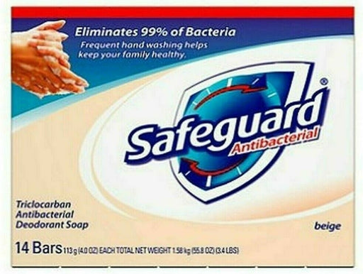 Safeguard Antibacterial Deodorant Bar Soap, Beige, 14 x 113 gr