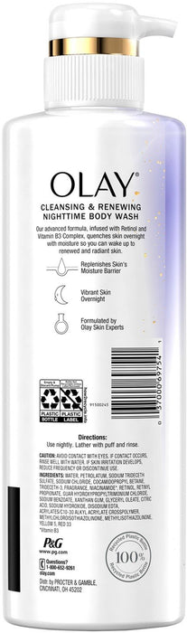 Olay Cleansing & Renewing Nighttime Body Wash With Retinol, 3 x 17.9 oz