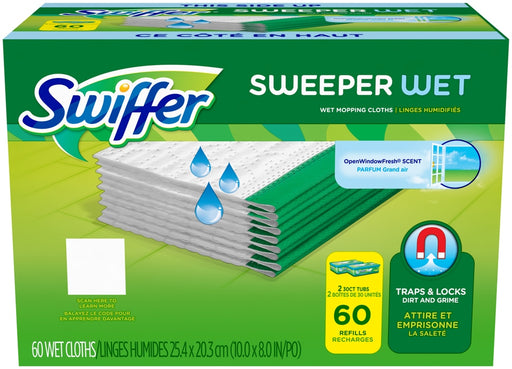 Swiffer Sweeper Wet Mopping Cloths, Refills, 60 ct