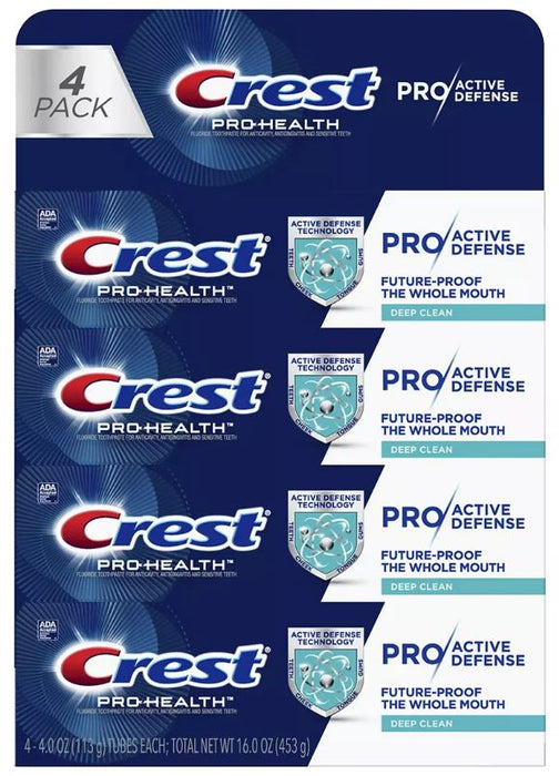 Crest Pro-Health & Defense Deep Clean Toothpaste, 4-Pack , 4 x 4 oz