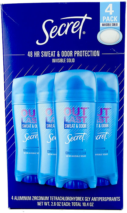 Secret Invisible Solid Deodorant, 4 x 73 gr