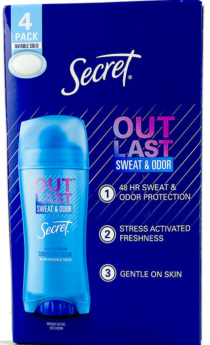 Secret Invisible Solid Deodorant, 4 x 73 gr