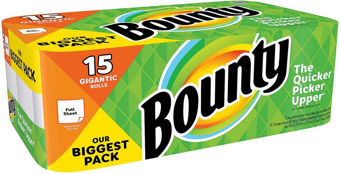 Bounty Gigantic 2-Ply Paper Towel Rolls, 15 ct