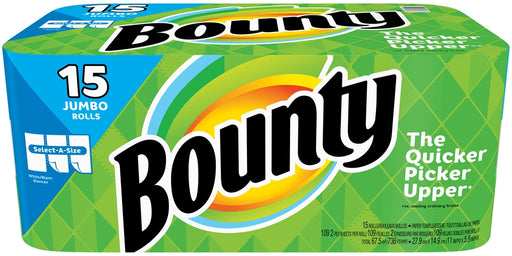 Bounty Jumbo Rolls Paper Towels, 109 2-ply sheets, 15 Rolls